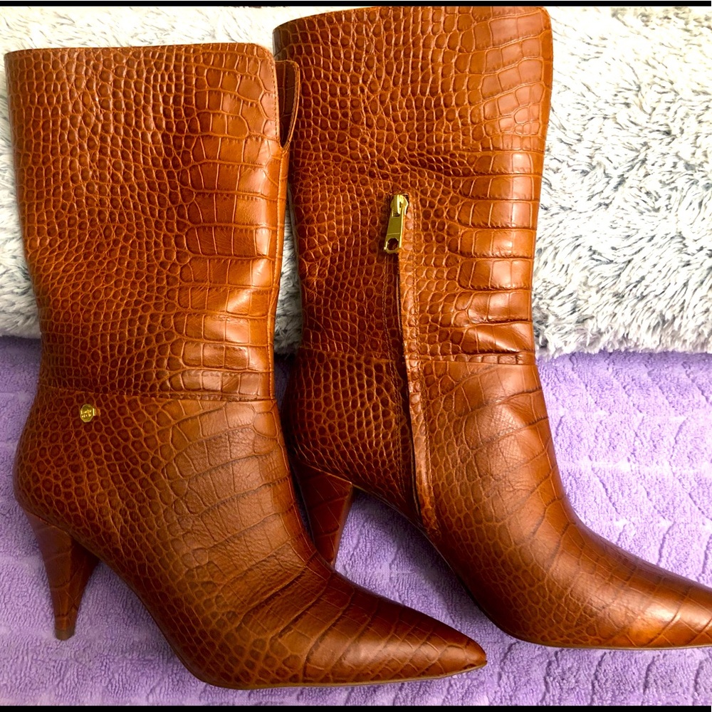 COPY - Louise at Cie Teracotta Croco Mid Boots Winslow